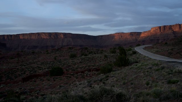 Route 128 near Moab Utah at Sunset Castle Valley, Parriot Mesa, 