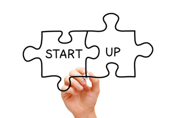 Fototapeta premium Start up Puzzle Concept