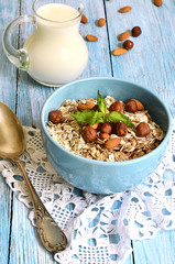 Muesli with nuts.