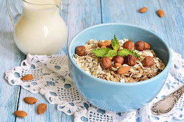 Muesli with nuts.
