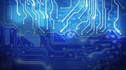blue computer circuit board loop background