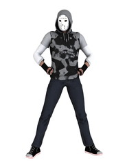 ホッケーマスクの男性