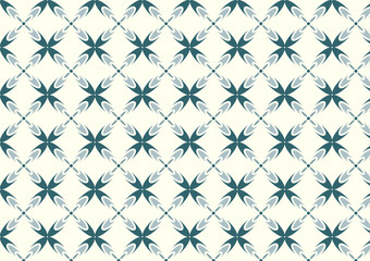 Dark Green Sweet Bloom in Abstract Shape Pattern on Pastel Backg