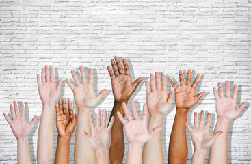 Group of Hands Raised