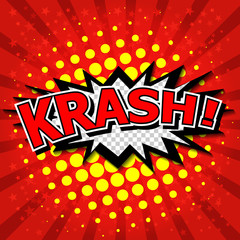 krash! - Comic Speech Bubble, Cartoon.