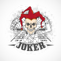 Joker card. Emblem casino.