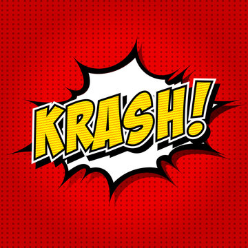 krash! - Comic Speech Bubble, Cartoon.