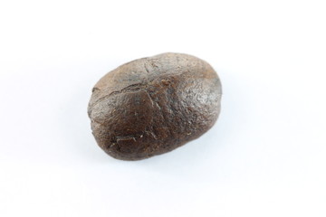 Brown coffee beans on white.