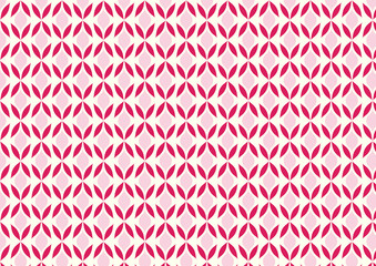 Red Abstract Flower and Leaves Shape Pattern on Pastel Backgroun