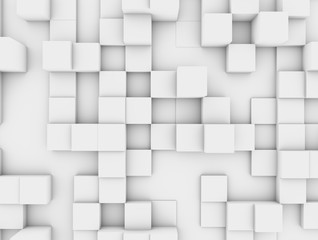 Abstract white cubic wall
