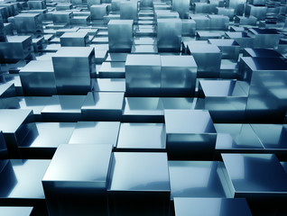 Abstract Metal Cubes Background