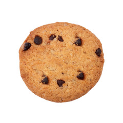 Chocolate chips cookies isolated on white background