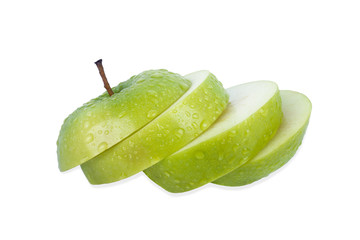 Green apple, isolated on white background