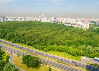 Modern residential quarters in Moscow. panorama
