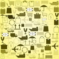 shopping icons background