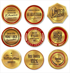 Golden premium quality labels