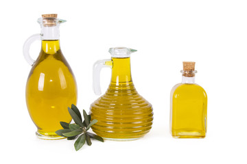 isolated bottles olive oil