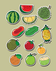 Set of vector fruit
