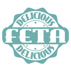 Delicious feta stamp or label