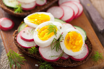sandwich with egg radish cucumber