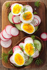 sandwich with egg radish cucumber