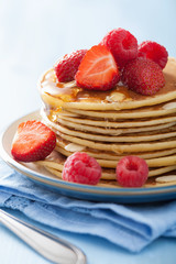 pancakes with berry and honey
