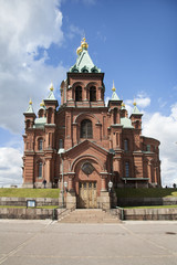 uspenski cathedral and blue sky in helsinki