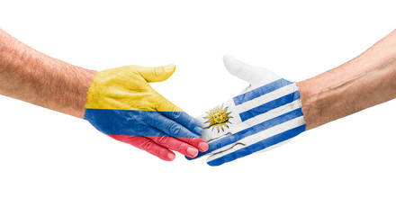 Handshake Kolumbien und Uruguay