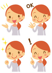 ポジティブなロングヘアのお姉さん