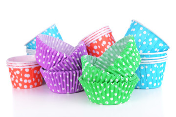 Colorful cupcake wrappers, close-up