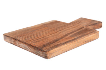 Wooden cutting board isolated on white