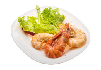 Boiled king prawns