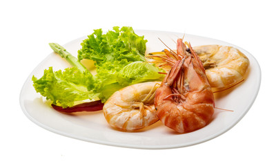 Boiled king prawns
