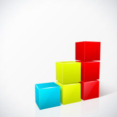 Naklejka premium Cubes 3D infographics modern design layout.