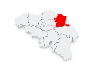 Naklejka premium Map of Limburg. Belgium.