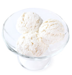 Vanilla ice cream  isolated on white