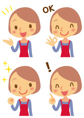 ポジティブなショートヘアの主婦