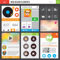Flat Web Design elements