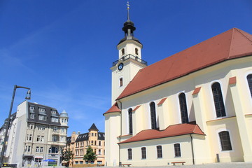 Fototapeta premium Markt mit St. Nikolaikirche in Forst/Lausitz