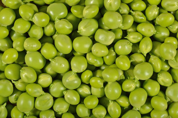 Fresh green peas background