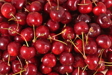 Red cherries background