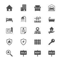 Real estate flat icons