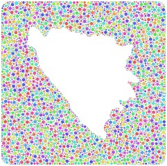 Map of Bosnia Herzegovina - Europe - into a square icon