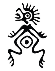 alien in native style, vector illustration