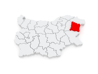 Fototapeta premium Map of Varna region. Bulgaria.