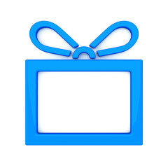 Green gift box frame, 3d