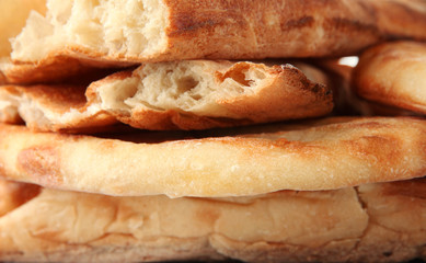 Pita breads close up