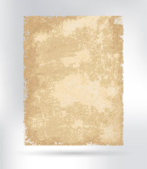 old vintage paper sheet isolated, vector background
