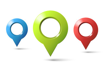 set of three markers geolocation