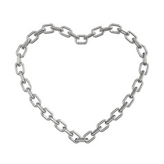 Chain heart isolated on a white background